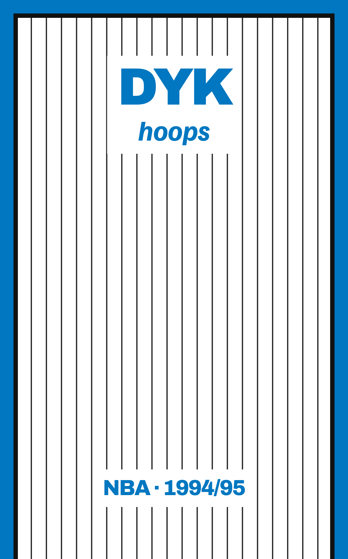 White pinstripes, blue and black trim. NBA, 1994/95. Guess the team.